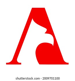 simple letter A logo silhouette eagle, for brand or business and web, digital logo