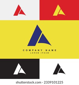 Simple A letter logo template, A logo for company or gaming logo