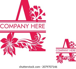 simple letter a logo template vector set.Minimal modern alphabet fonts.Typography minimalist urban digital fashion future creative A logo font. vector illustration. A Letter Logo. Split Flower logo.