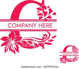 simple letter a logo template vector set.Minimal modern alphabet fonts.Typography minimalist urban digital fashion future creative C logo font. vector illustration. C Letter Logo. Split Flower logo.