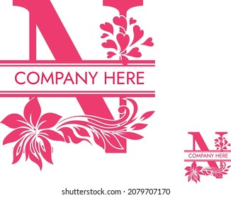 simple letter a logo template vector set.Minimal modern alphabet fonts.Typography minimalist urban digital fashion future creative N logo font. vector illustration. N Letter Logo. Split Flower logo.