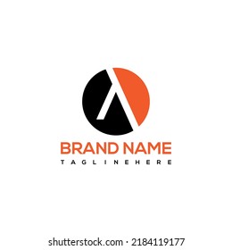 simple letter a logo template vector set with red and black color