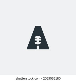 simple letter A logo vector design for podcast and broadcast. creative casting logo vector design template with modern, clean and minimalist styles. 