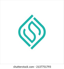Simple Letter LS line art vector template