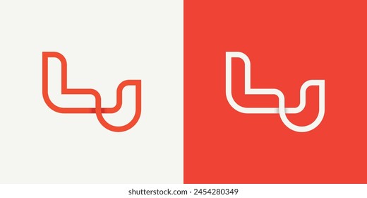 Simple Letter LU Logo Creative Design Vector Template