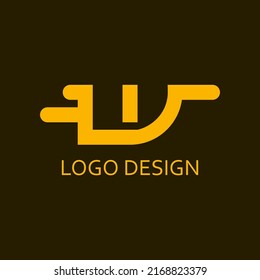 simple letter lv for logo design template