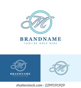 Simple Letter M With Circle Logo, suitable for any modern business with M initial.
