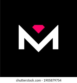 simple Letter M diamond logo