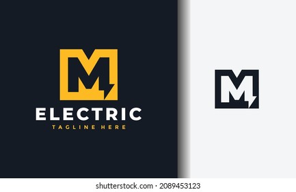 Simple Letter M Electric Logo