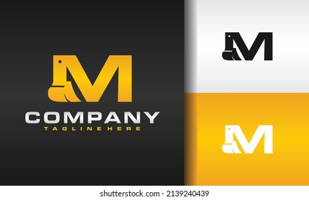 simple letter M excavator logo