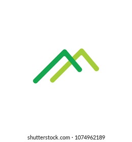 Simple Letter M Green Mountain Roof Logo