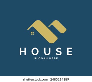 Simple Letter M house logo