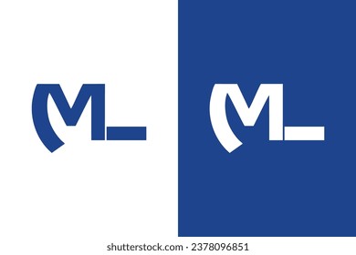 Letras m y l de letra simple para el producto o etiqueta.
