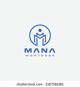 plantilla de diseño de logotipo de línea M de letra simple