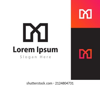 Plantilla de diseño de logotipo M de letra simple, aislado esp10