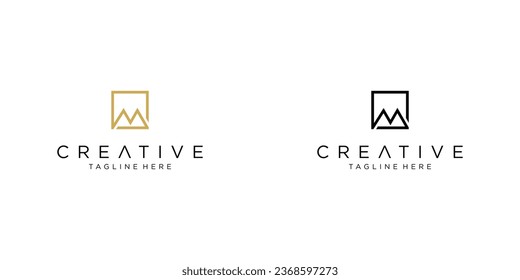 Einfache Buchstaben M Logo-Design im modernen Stil| Premium-Vektorgrafik