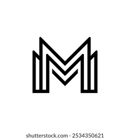 Diseño de logotipo de letra m simple