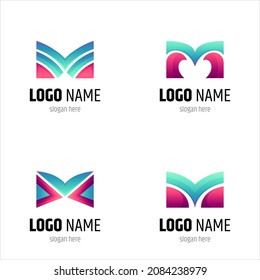 simple letter M logo set in gradient colors