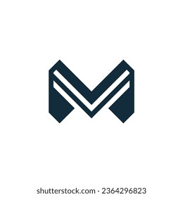 Plantilla de logotipo de letra simple M