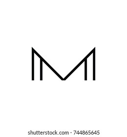 simple letter m logo vector