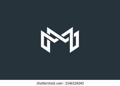 Plantilla de vectores de diseño de logotipo M o MM de letra simple