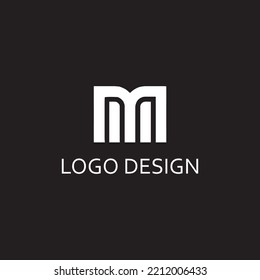 simple letter M monogram for logo company design