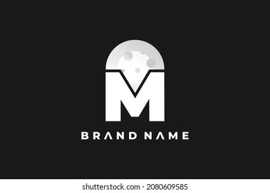 simple letter M moon logo