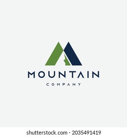 Simple letter M mountain logo design template