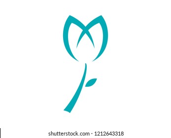 simple letter m shaped tulip.