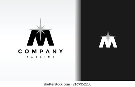 letra simple logotipo brillante M