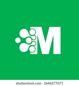 Simple letter M Technology design template logo