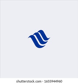 simple letter m three line initial logo design template