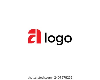 Simple A letter mark logo, A icon, A logo on White background.