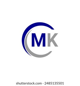 Simple Letter MK logo design template vector illustration. MK Alphabet Letter. MK Technology Logo Design Pixel Element.