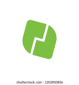 simple letter n abstract green leaf logo 