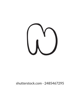 A simple letter n with a curved line