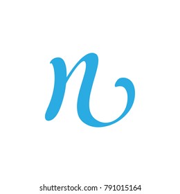 simple letter n curves design logo vector 
