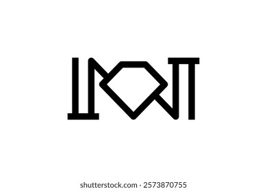 Simple Letter N Diamond Logo Design Vector 