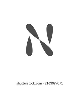 simple letter N with drop logo idea vector