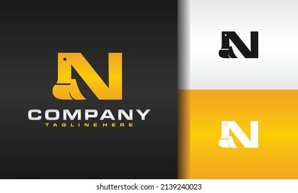 simple letter N excavator logo