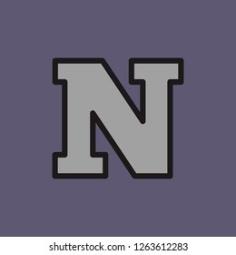 simple letter N flat 