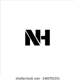 simple letter n h line art logo vector