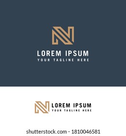 Carta simple N Diseño inicial del logotipo. N Letra Monograma de lujo mínimo.