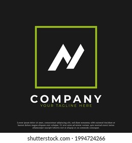 Simple Letter N Inside Square Modern Logo. Usable for Business and Branding Logos.
