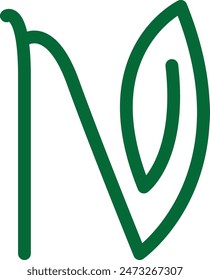 Simple letter N and leaf logo design