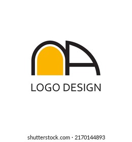 simple letter N A for logo company design
