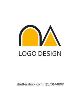 simple letter N A for logo company design