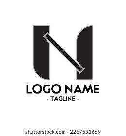 Simple Letter N logo icon design template elements