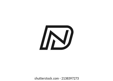 Simple Letter ND or DN Logo Design Vector