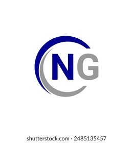 Simple Letter NG Logo Design Vorlage Vektorillustration. In: NG Alphabet Letter. NG-Technologie-Logo-Design-Pixelelement.
